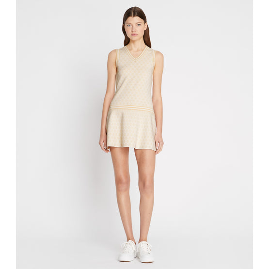 Women T Monogram Tech Knit Dress - New Ivory T Monogram Small Sport