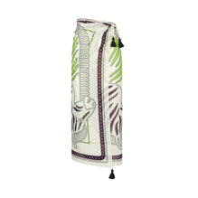 Women Printed Cotton Silk Pareo - Ivory Zebra Scarf
