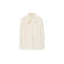 Women Silk Bow Blouse - New Ivory