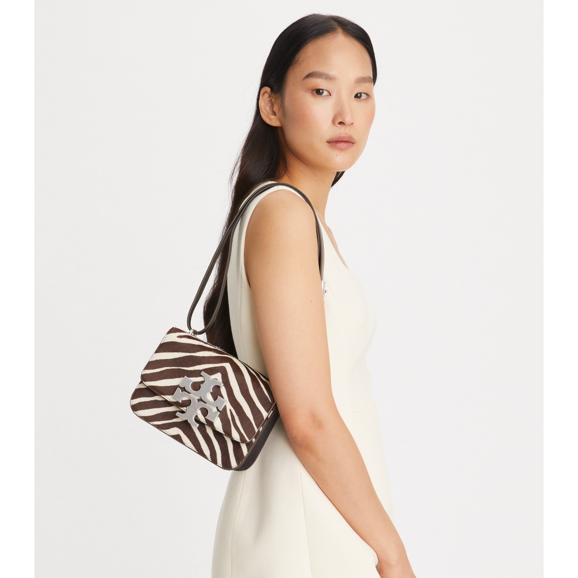 Women Eleanor Zebra Haircalf Small Convertible Shoulder Bag - Multi