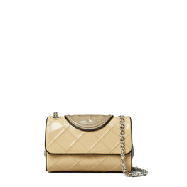 Women Fleming Soft Patent Piping Color-Block Small Convertible Shoulder Bag - Vanilla Soft Serve Multi