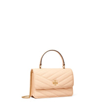 Women Kira Chevron Mini Top Handle Chain Wallet - Apricot