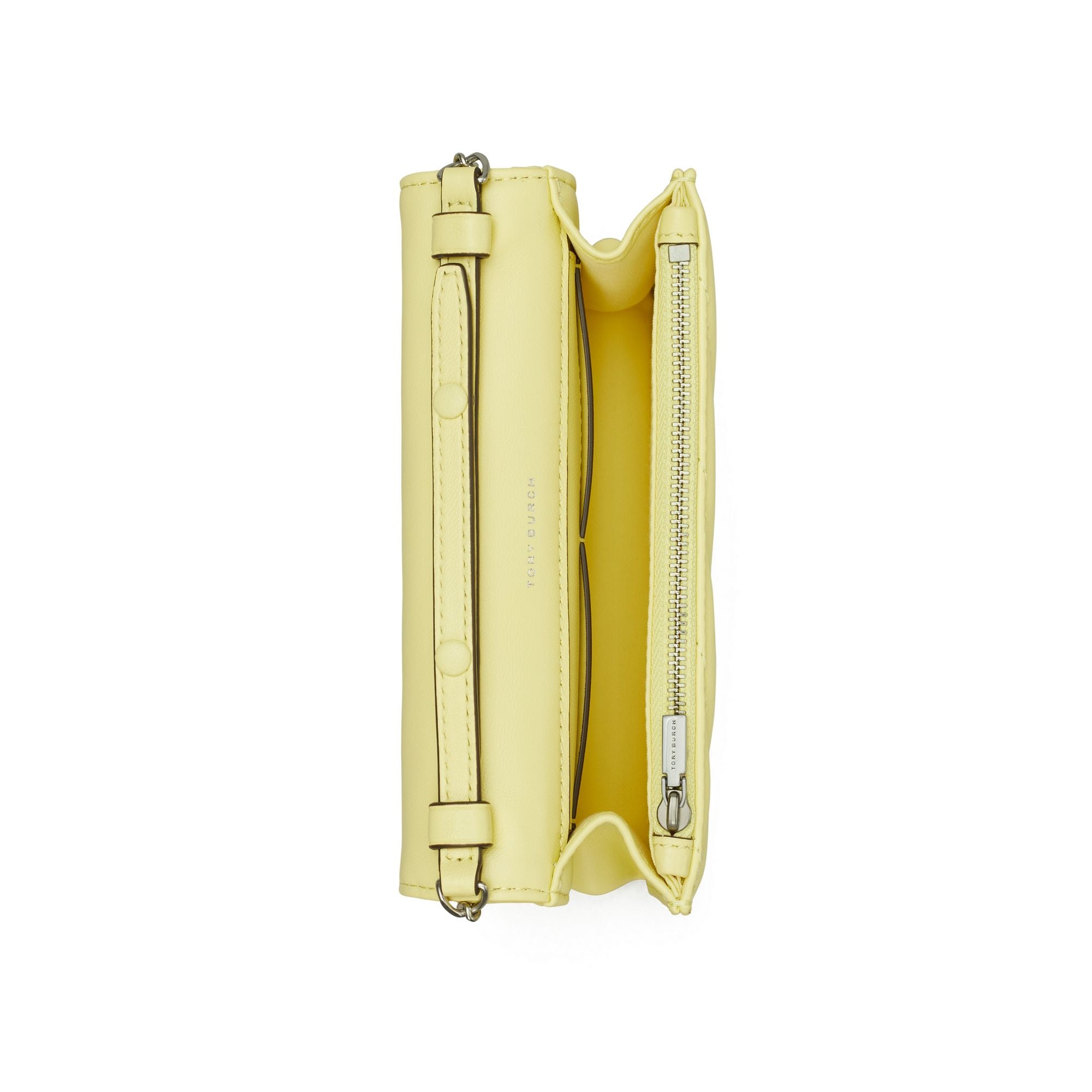 Women Kira Chevron Mini Top Handle Chain Wallet - Pastel Yellow