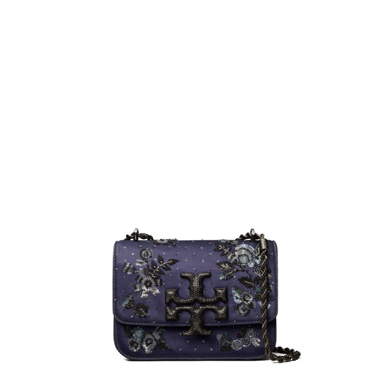 Women Eleanor Embellished Satin Small Convertible Shoulder Bag - Tory Navy