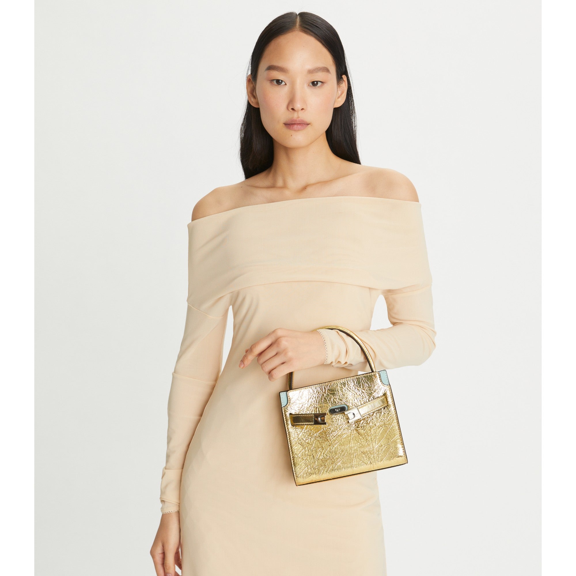 Women Lee Radziwill Metallic Petite Double Bag - 18 Kt Gold