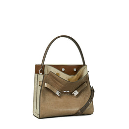 Women Lee Radziwill Embossed Small Double Bag - Brown Shale