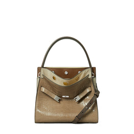 Women Lee Radziwill Embossed Small Double Bag - Brown Shale