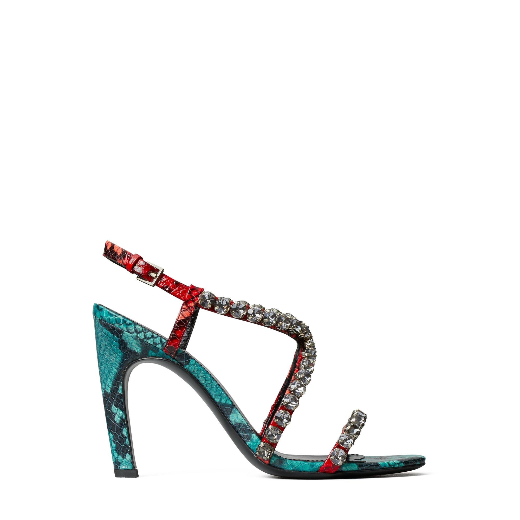 Women Crystal Heel Sandal 100Mm - Atlas / Berry / Black Diamond