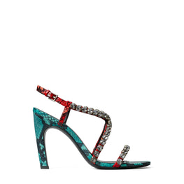 Women Crystal Heel Sandal 100Mm - Atlas / Berry / Black Diamond