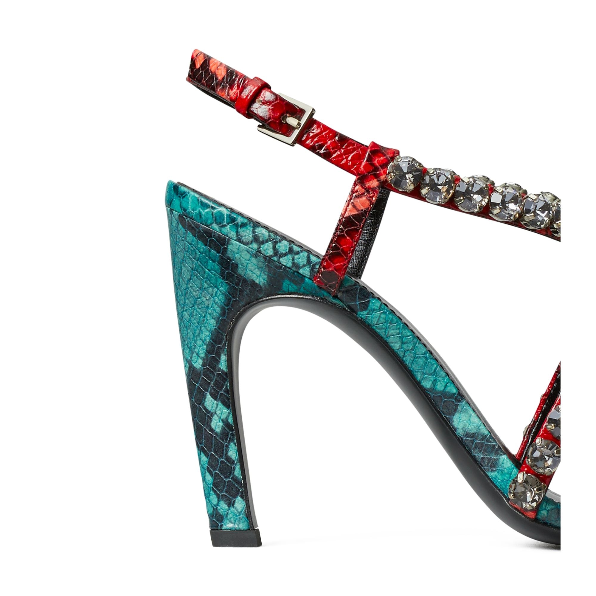 Women Crystal Heel Sandal 100Mm - Atlas / Berry / Black Diamond