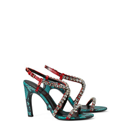 Women Crystal Heel Sandal 100Mm - Atlas / Berry / Black Diamond