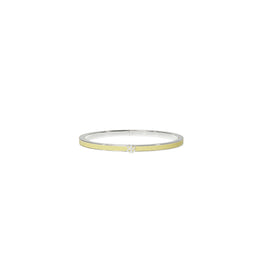 Women Thin Icon Enamel Bracelet - Light Silver / Lemon Zest