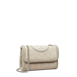 Women Fleming Soft Shearling Convertible Shoulder Bag - Gray