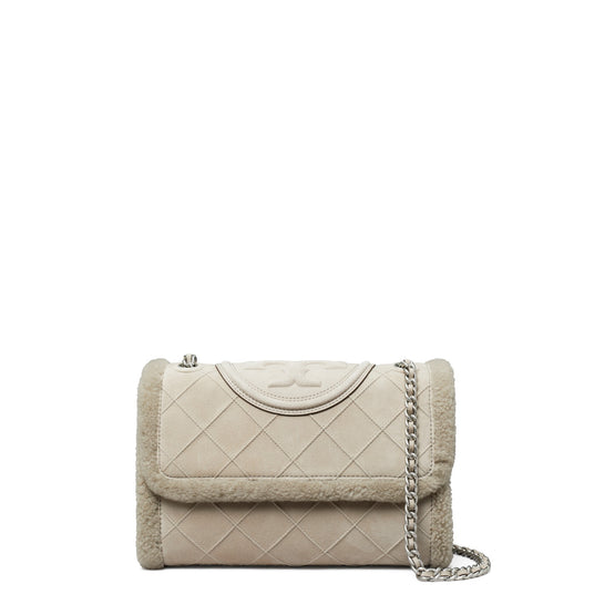 Women Fleming Soft Shearling Convertible Shoulder Bag - Gray