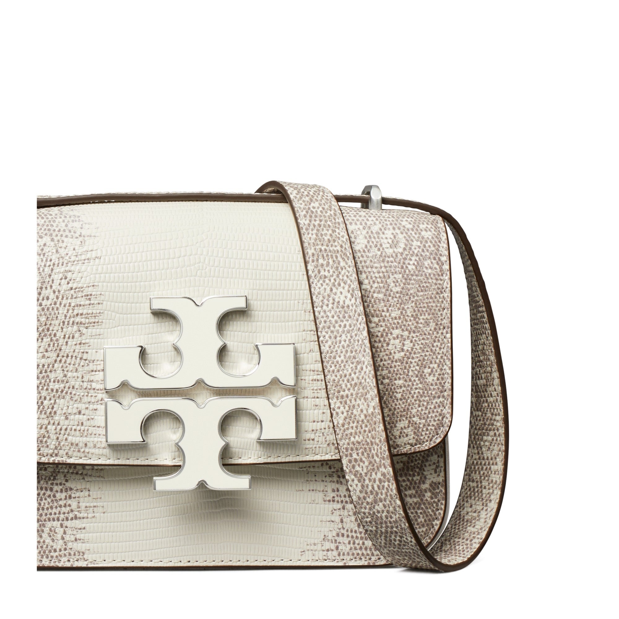Women Eleanor Lizard Small Convertible Shoulder Bag - Cool White