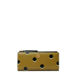 Women Robinson Dotted Zip Slim Wallet - Taupe Loop Dot