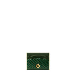 Women Robinson Patent Puffy Quilted Card Case - Pine Tree