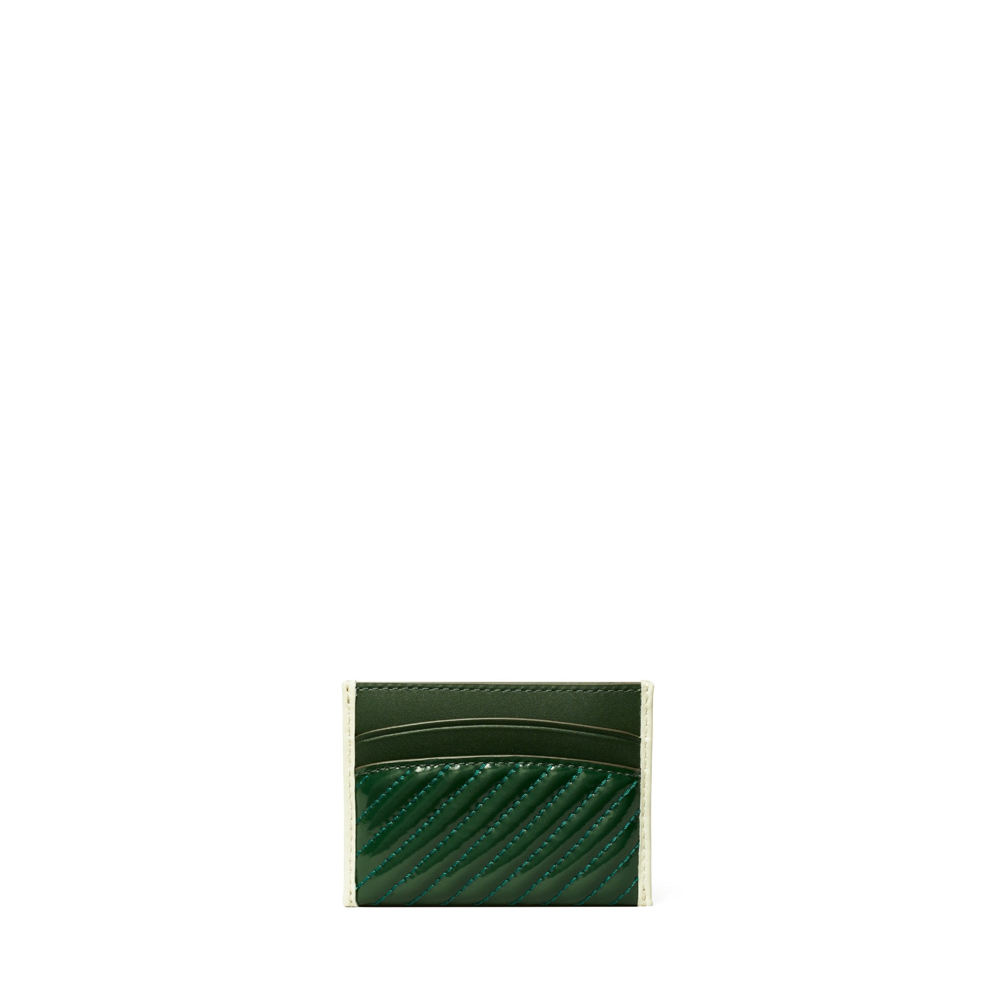 Women Robinson Patent Puffy Quilted Card Case - Pine Tree