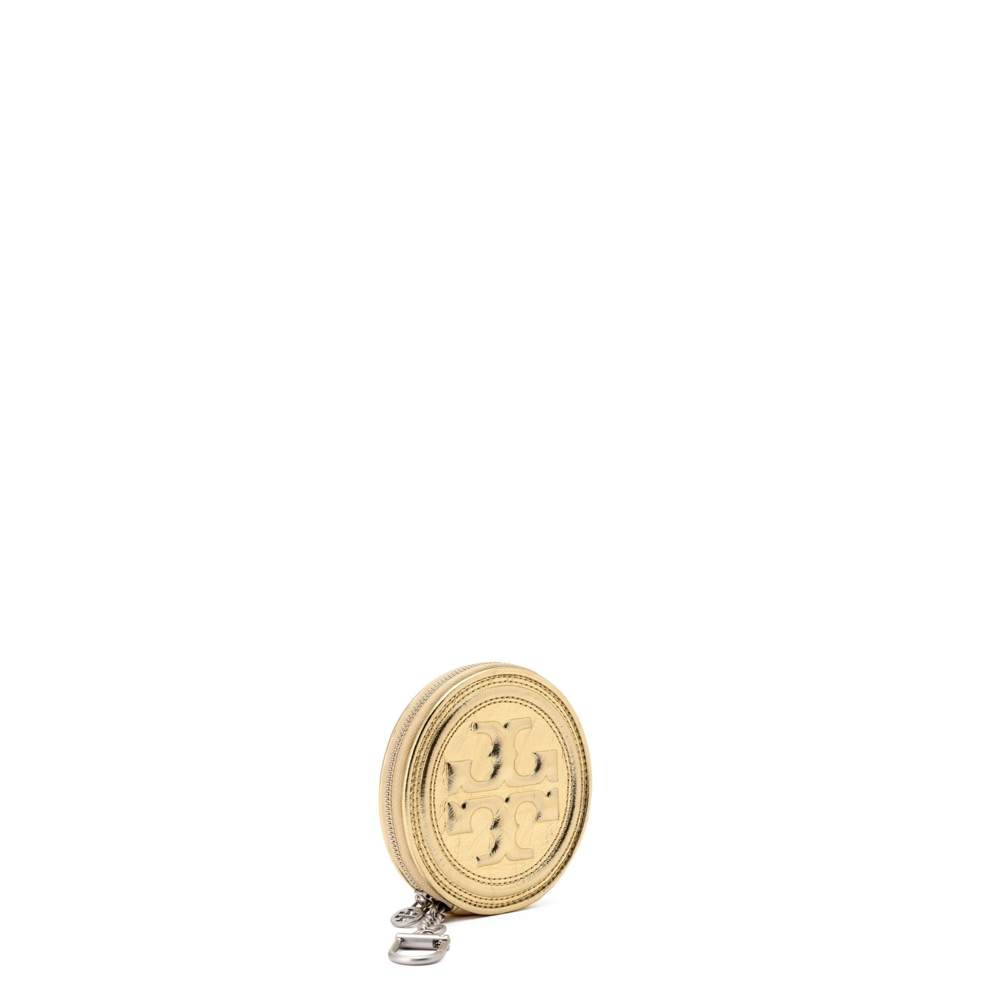 Women Fleming Soft Metallic Coin Pouch Key Fob - Gold