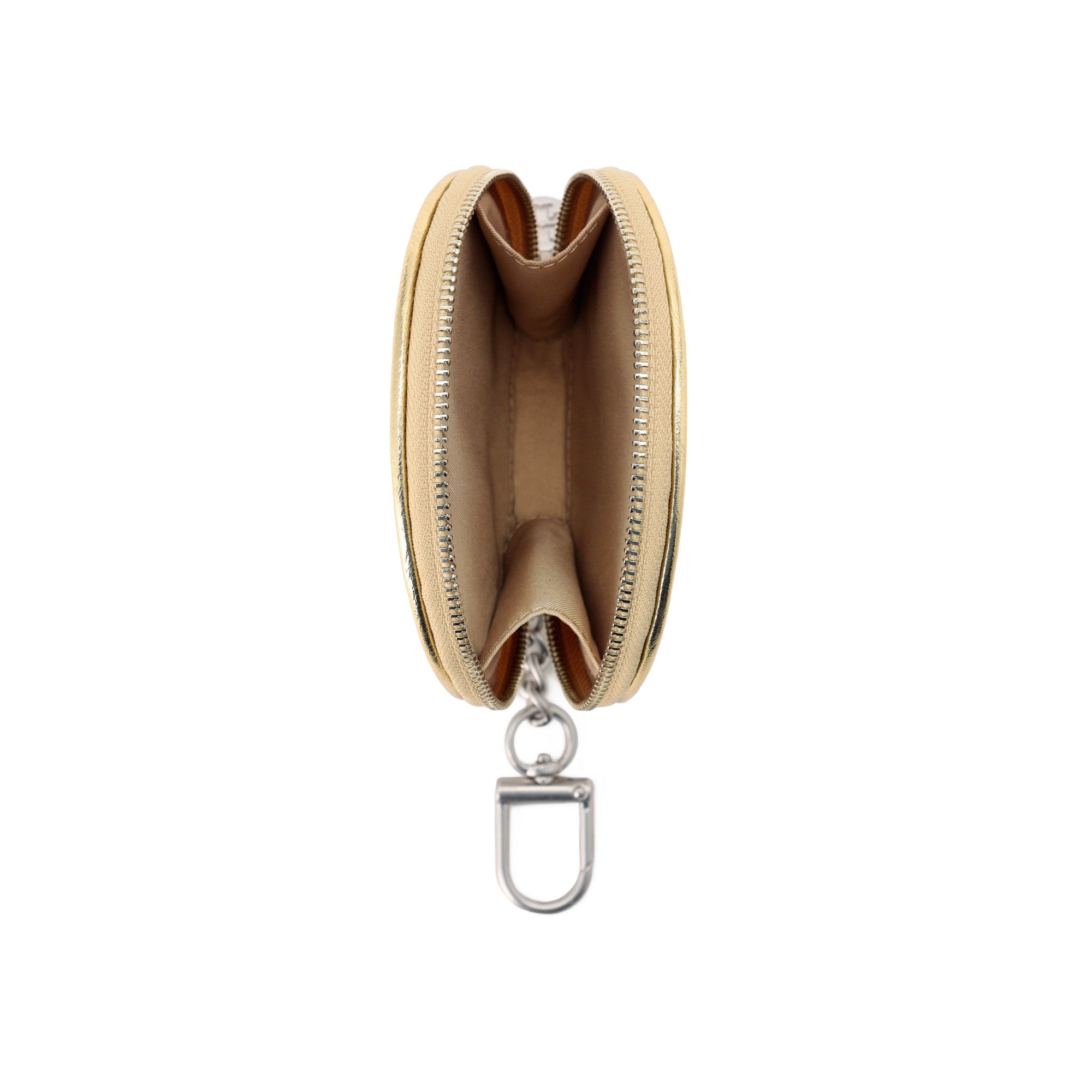 Women Fleming Soft Metallic Coin Pouch Key Fob - Gold