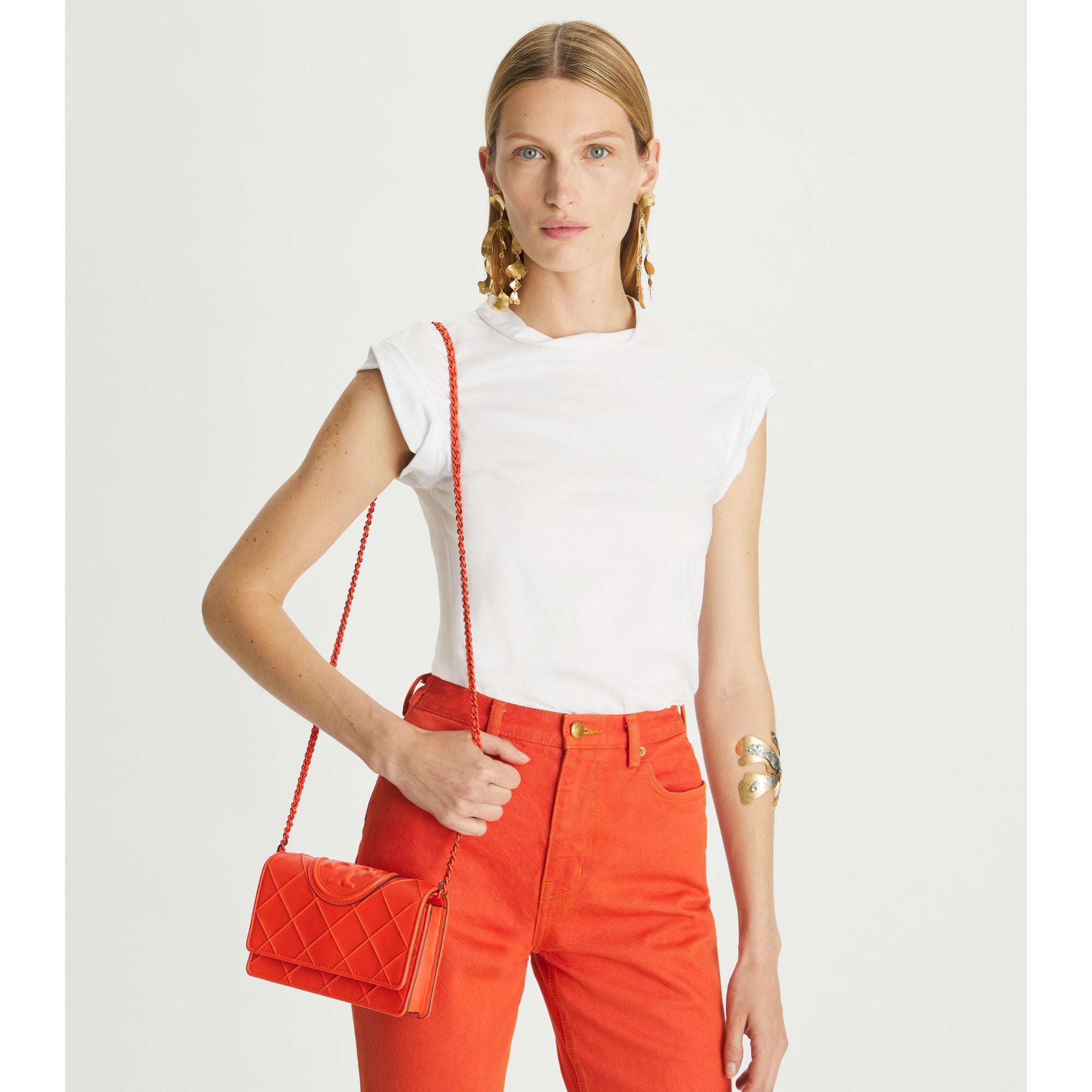 Women Fleming Soft Chain Wallet - Sour Cherry