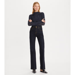 Women Stretch Boot Leg Jeans - Dark Wash