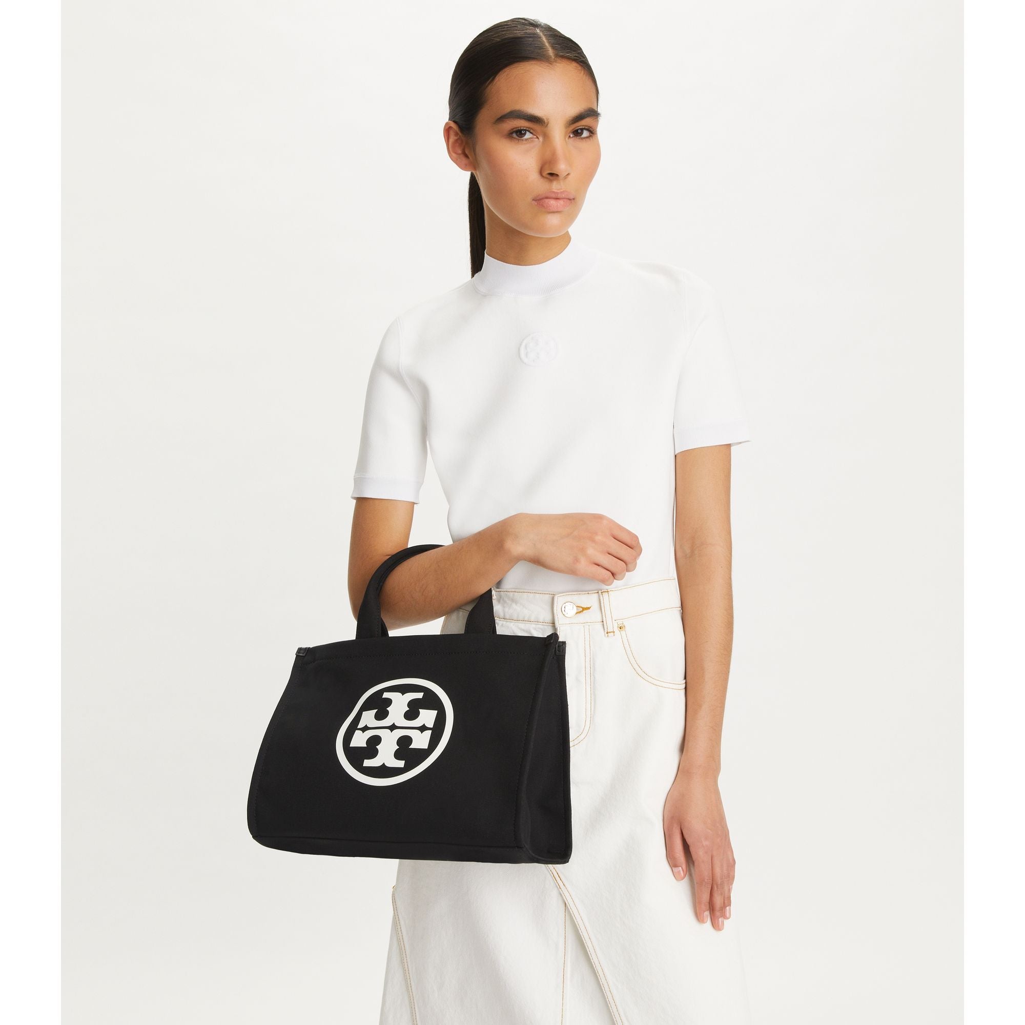 Women Ella Canvas Small Tote - Black