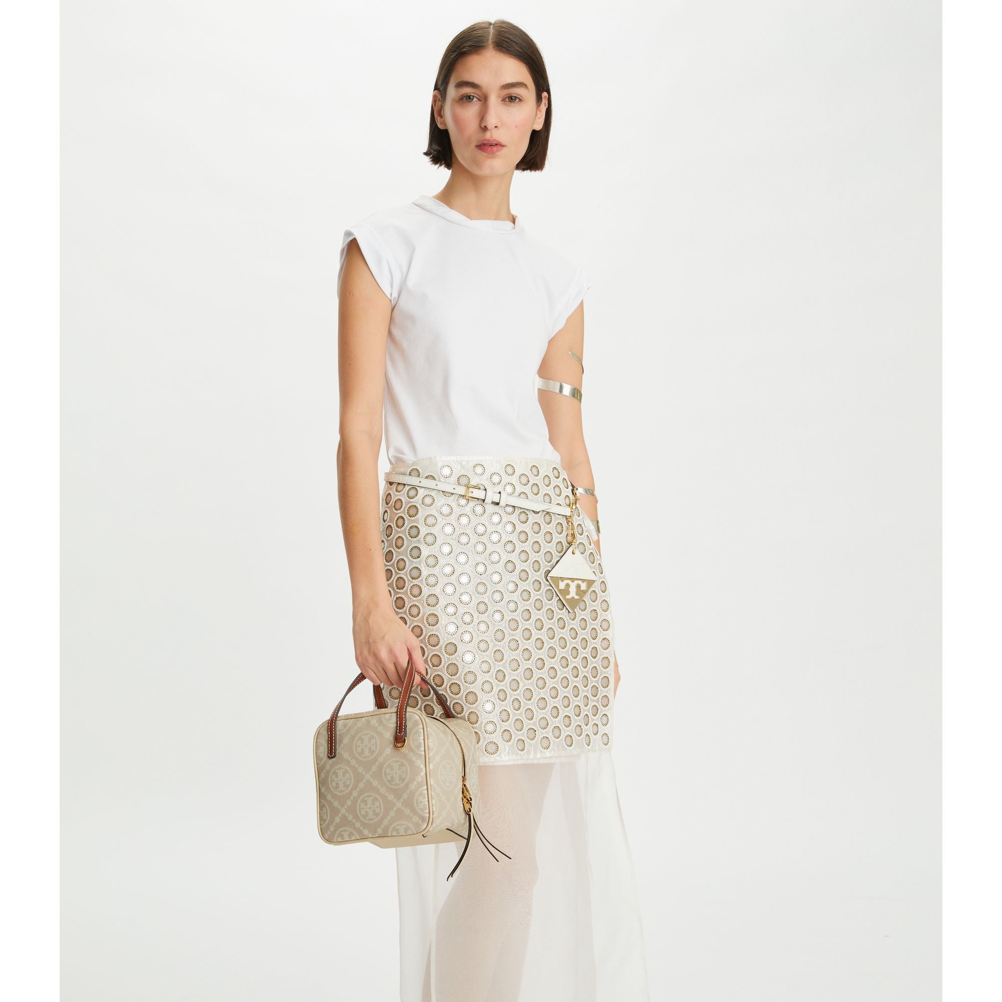Women T Monogram Jacquard Cube - Ivory