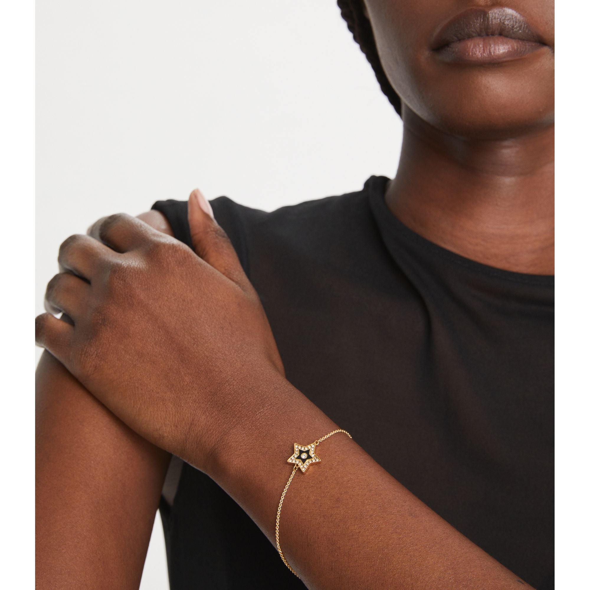Women Kira Star Chain Bracelet - Tory Gold / Black / Crystal