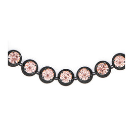 Women Crystal Necklace - Matte Black / Vintage Rose