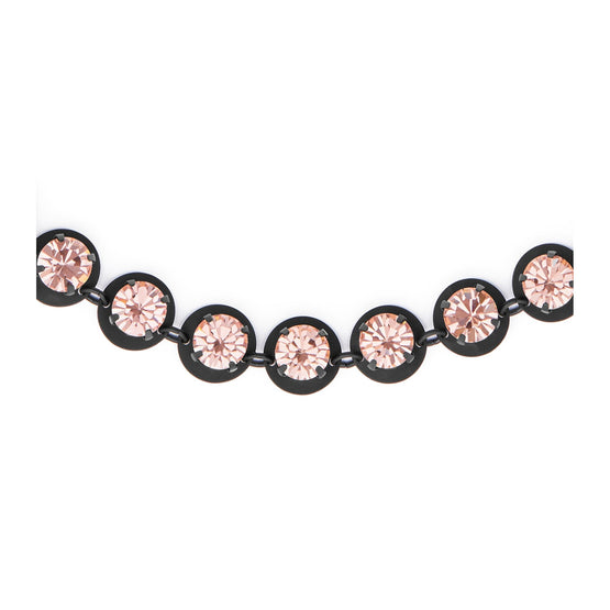 Women Crystal Necklace - Matte Black / Vintage Rose