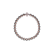 Women Crystal Necklace - Matte Black / Vintage Rose