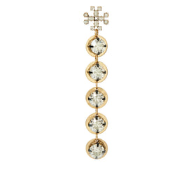 Women Crystal Linear Earring - Antique Light Brass / Crystal