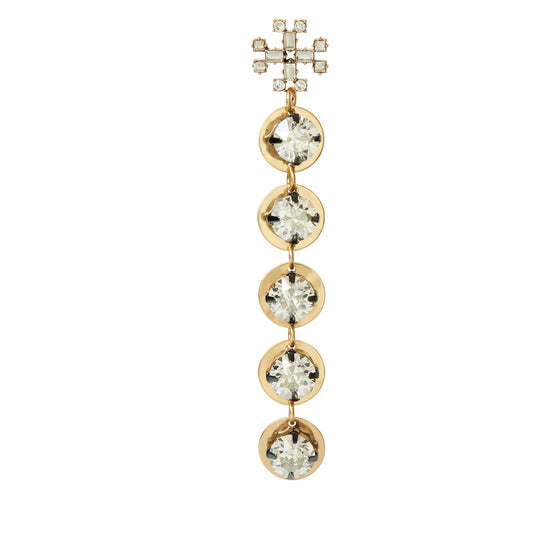 Women Crystal Linear Earring - Antique Light Brass / Crystal