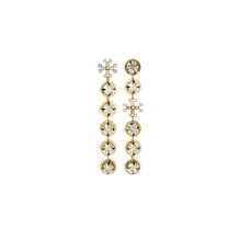 Women Crystal Linear Earring - Antique Light Brass / Crystal
