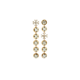 Women Crystal Linear Earring - Antique Light Brass / Crystal