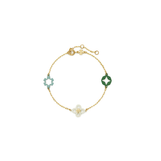 Women Kira Clover Enamel Bracelet - Tory Gold / Multi