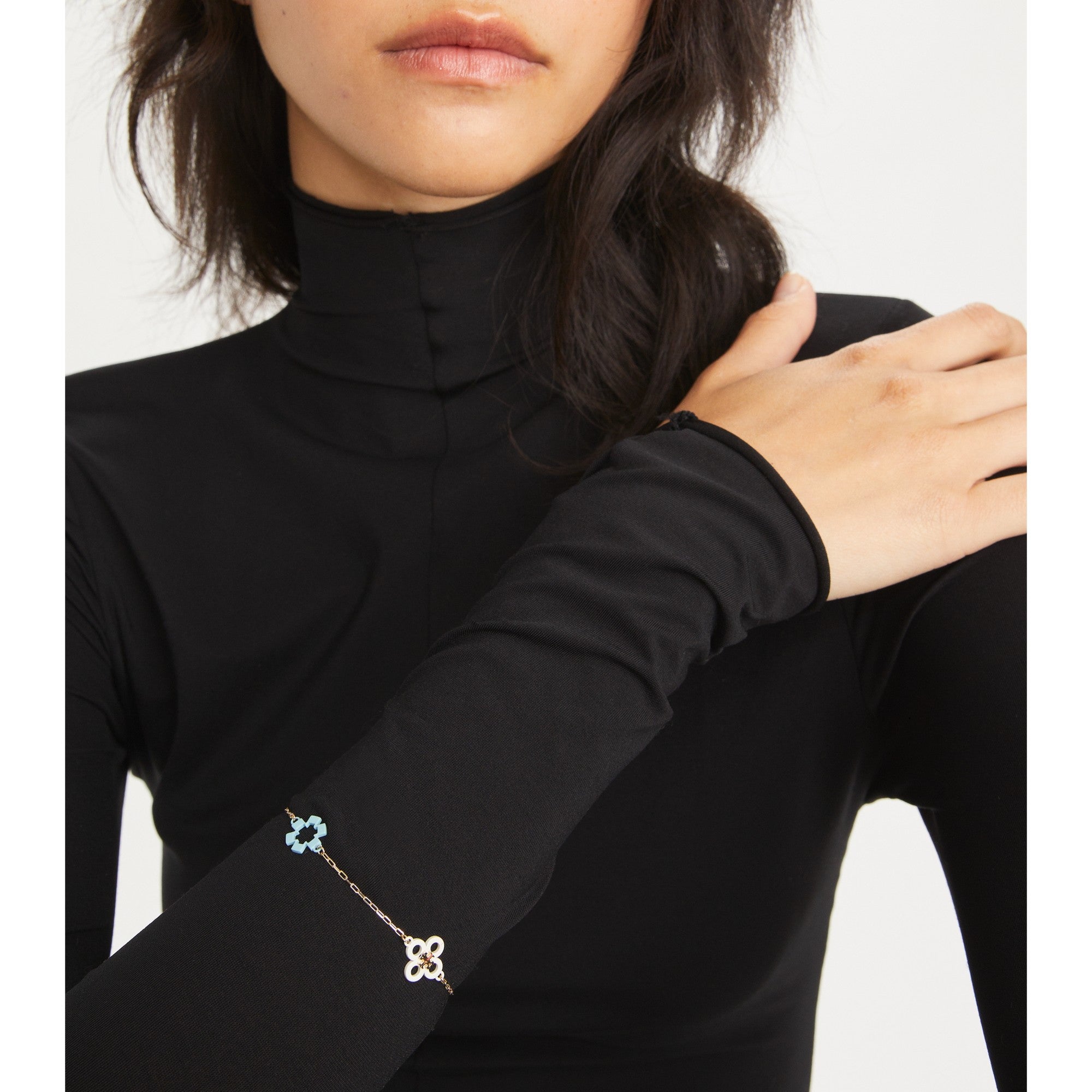 Women Kira Clover Enamel Bracelet - Tory Gold / Multi