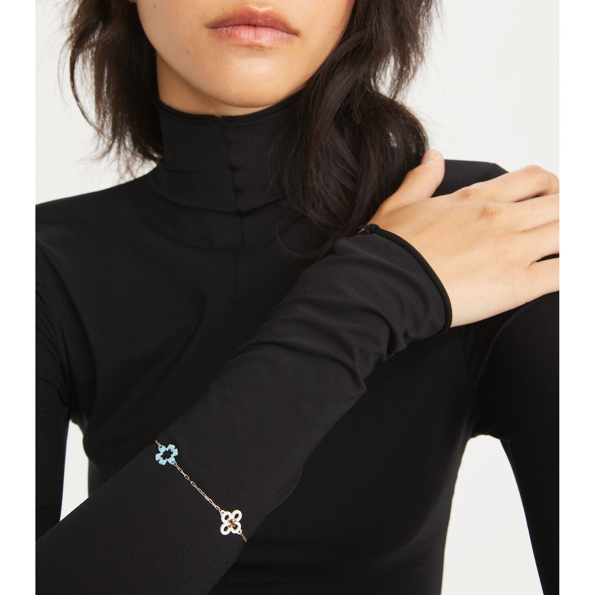 Women Kira Clover Enamel Bracelet - Tory Gold / Multi