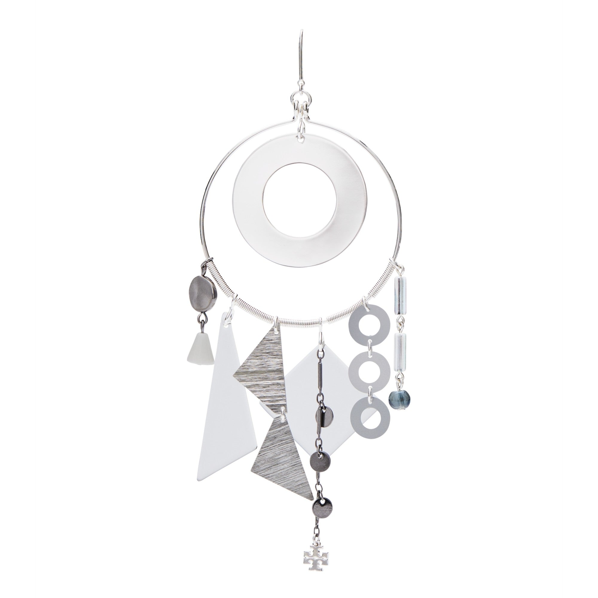 Women Galaxy Hoop Earring - Light Silver / White