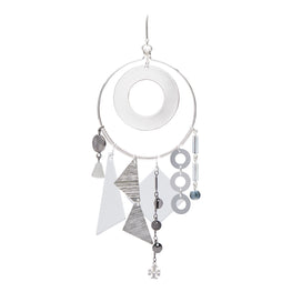 Women Galaxy Hoop Earring - Light Silver / White