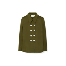 Women Wool Peacoat - Deep Olive