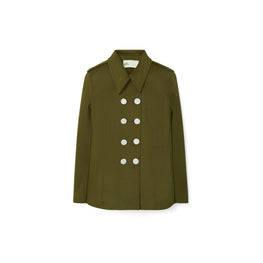 Women Wool Peacoat - Deep Olive
