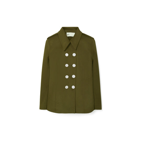 Women Wool Peacoat - Deep Olive