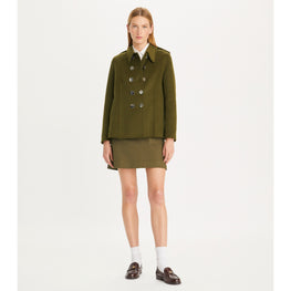 Women Wool Peacoat - Deep Olive
