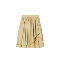 Women Cotton Poplin Layered Skirt - Natural Khaki