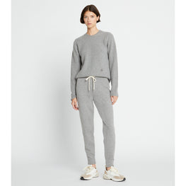 Women Cashmere Jogger Pants - Medium Grey Heather