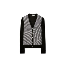 Women Silk Front Cardigan - Black / Black Warped Lace