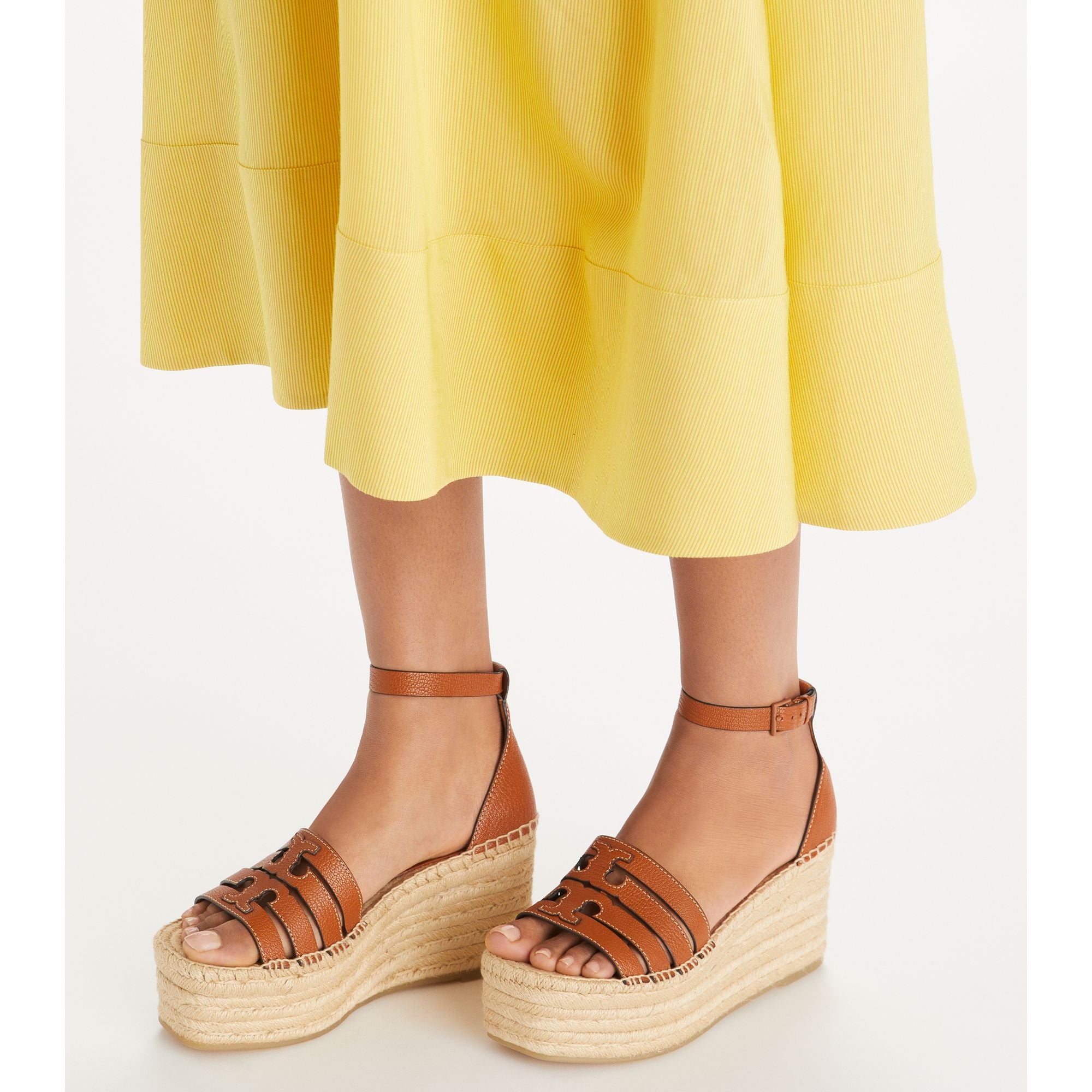 Women Ines Cage Wedge Espadrille 80Mm - Bourbon
