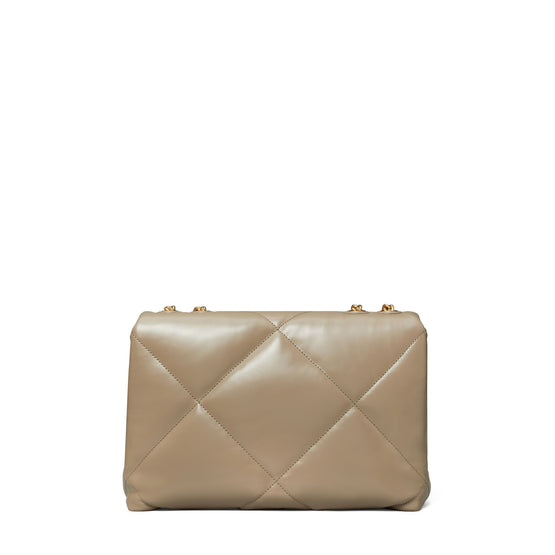 Women Kira Diamond Quilt Convertible Shoulder Bag - Taupe Oak